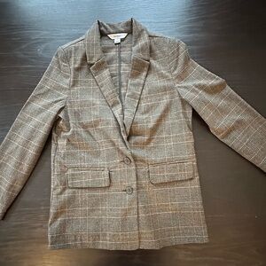 Old Navy Brown Plaid Blazer